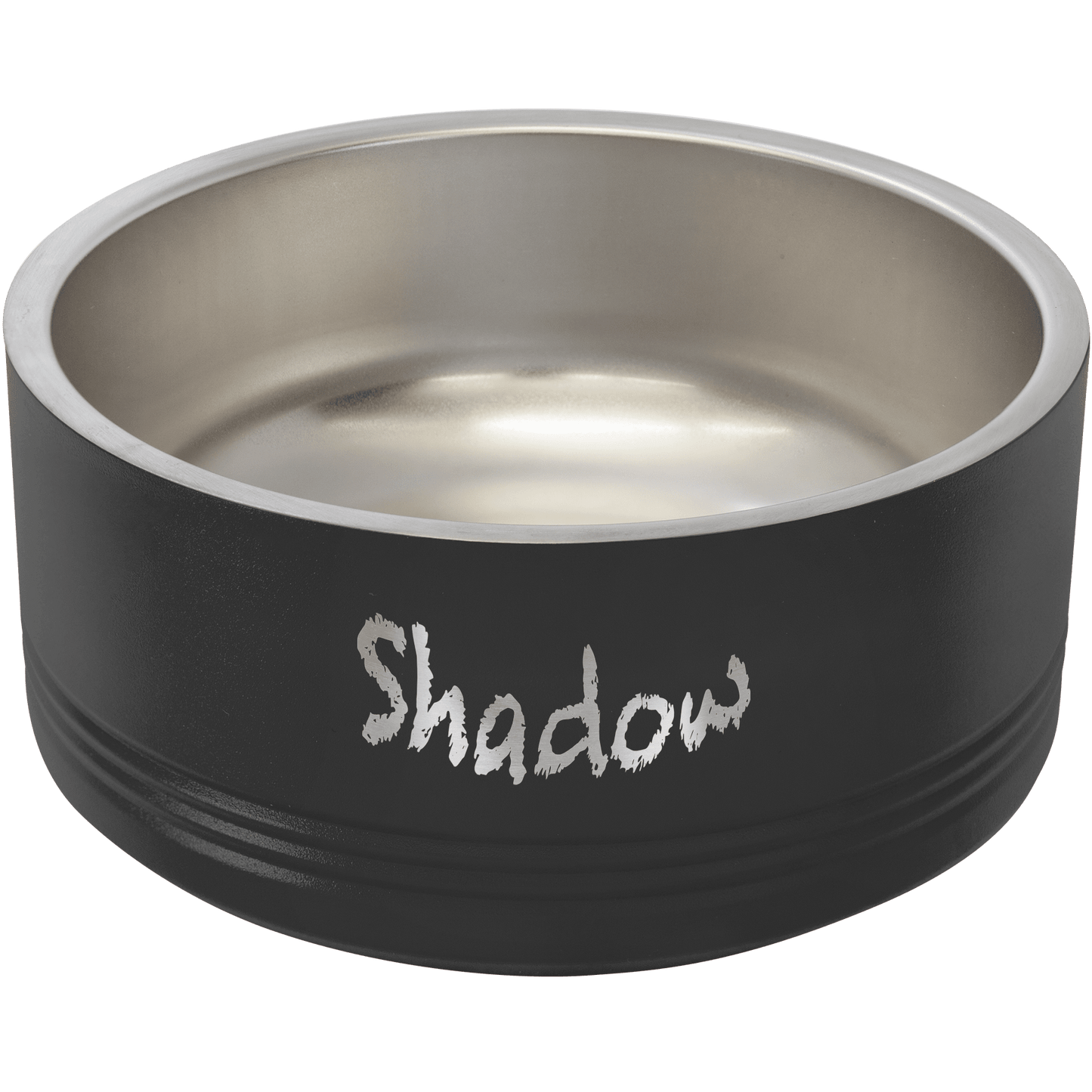 Black 32 oz. Polar Camel Powder Coated Stainless Steel Dog Bowl