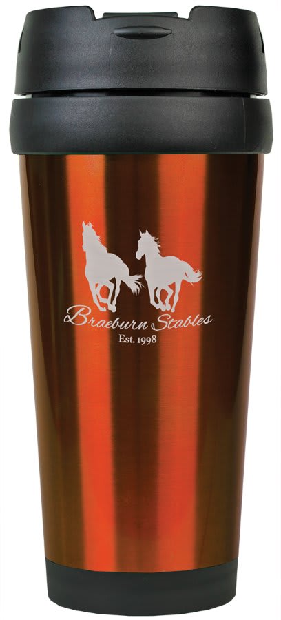 Gloss Orange 16 oz. Travel Mug
