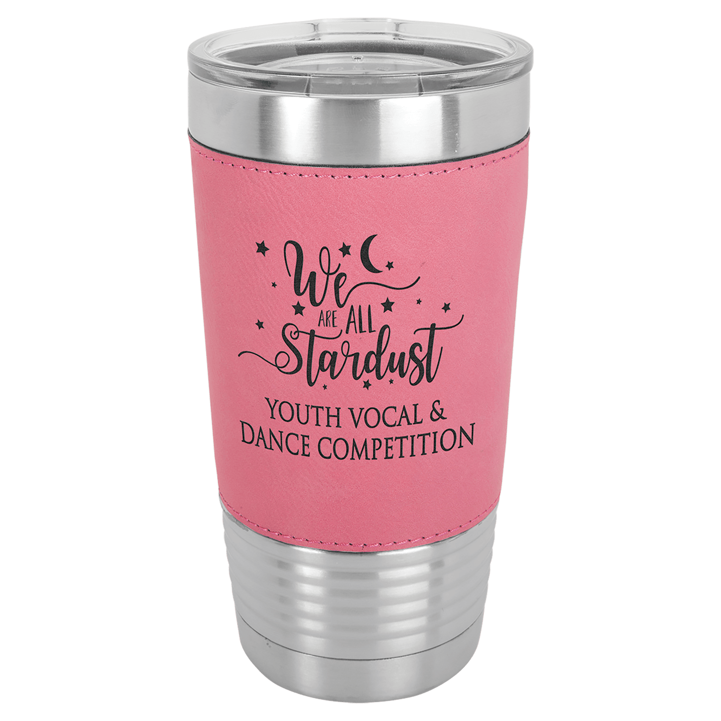 Pink Leatherette Wrapped Polar Camel Tumbler with Clear Lid