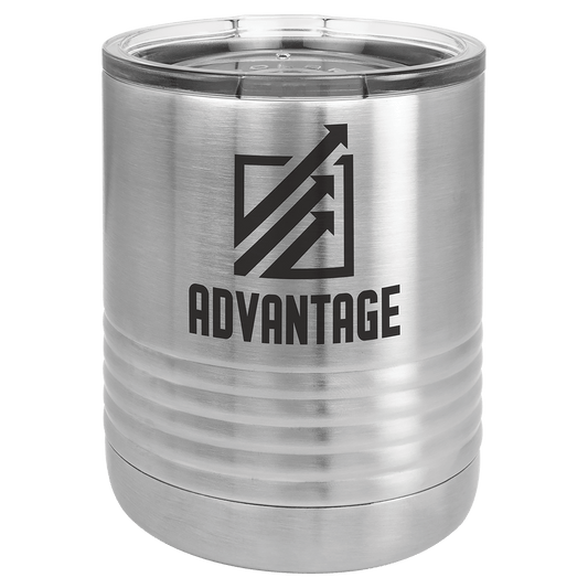 10 oz. Tumbler with Clear Lid, Stainless Steel Insulated Drinkware