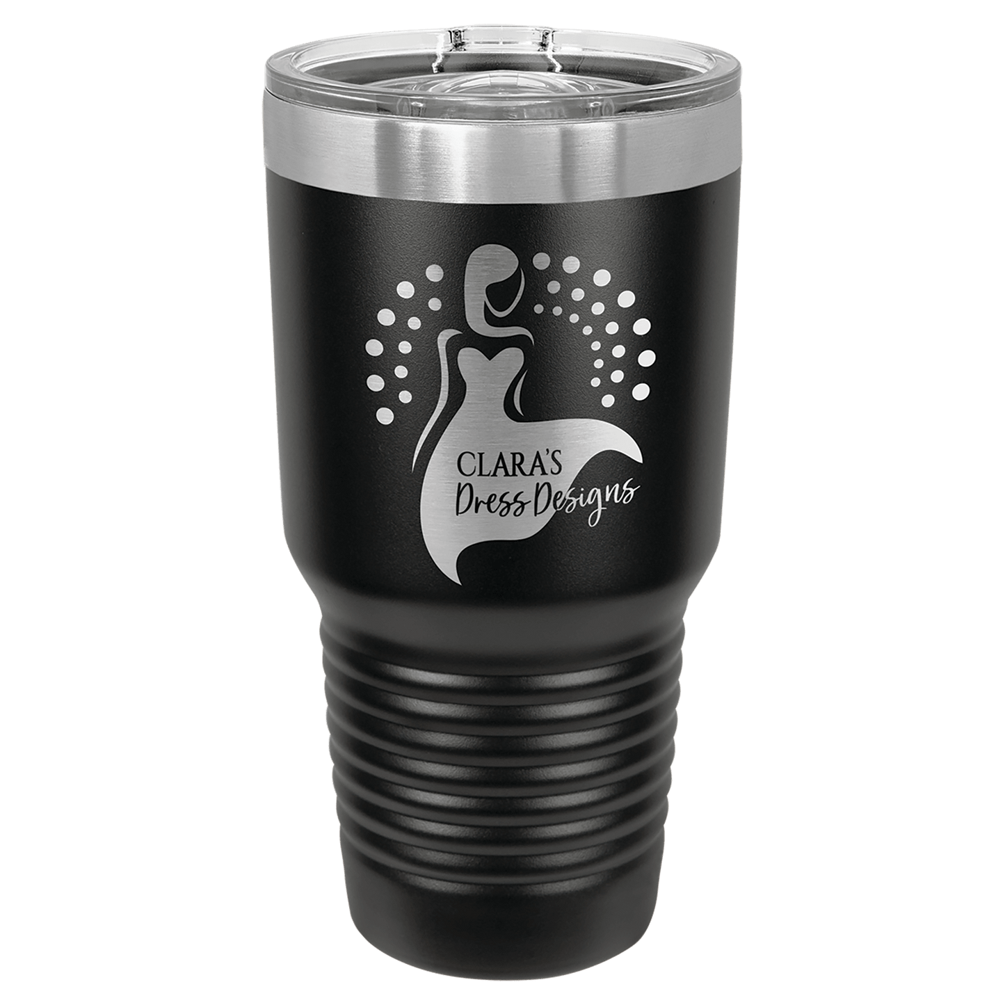 Black with Silver Ring 30 oz. Polar Camel Ringneck Tumbler with Slider Lid