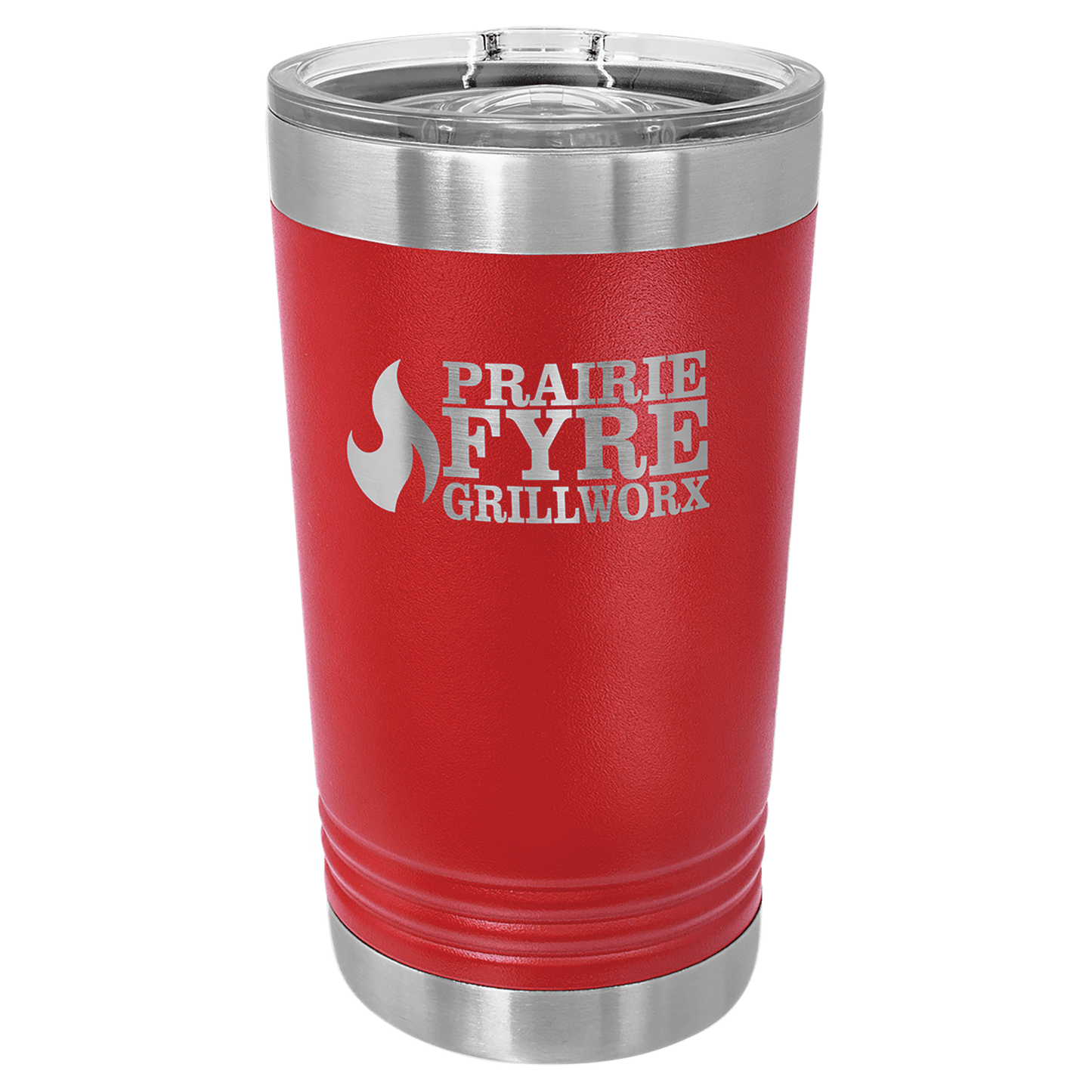 Red Polar Camel Pint with Clear Slider Lid