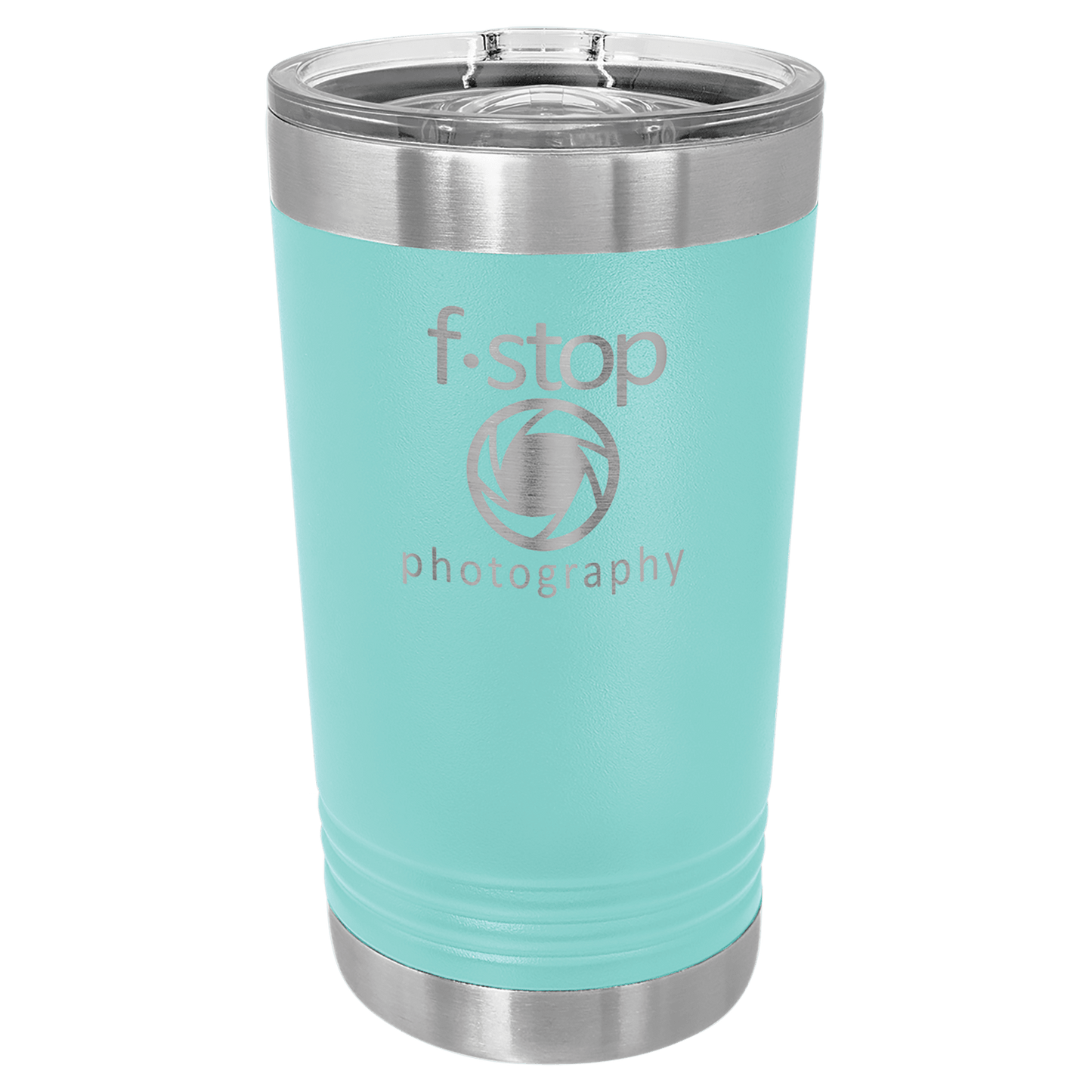 Teal Polar Camel Pint with Clear Slider Lid