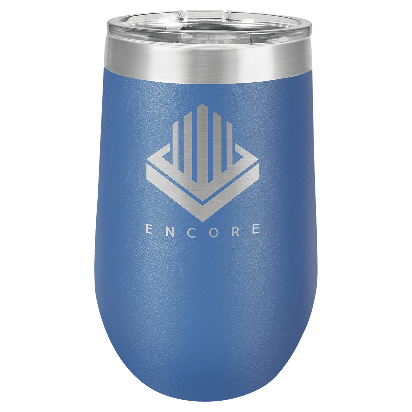 Royal Blue 16 oz. Polar Camel Stemless Tumbler with Clear Lid