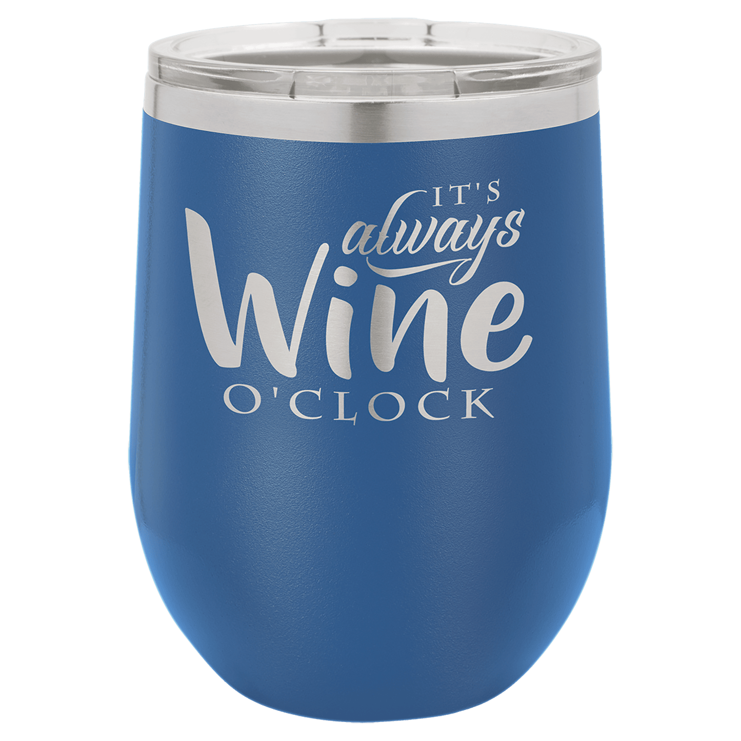 Royal Blue 12 oz. Polar Camel Stemless Tumbler with Clear Lid