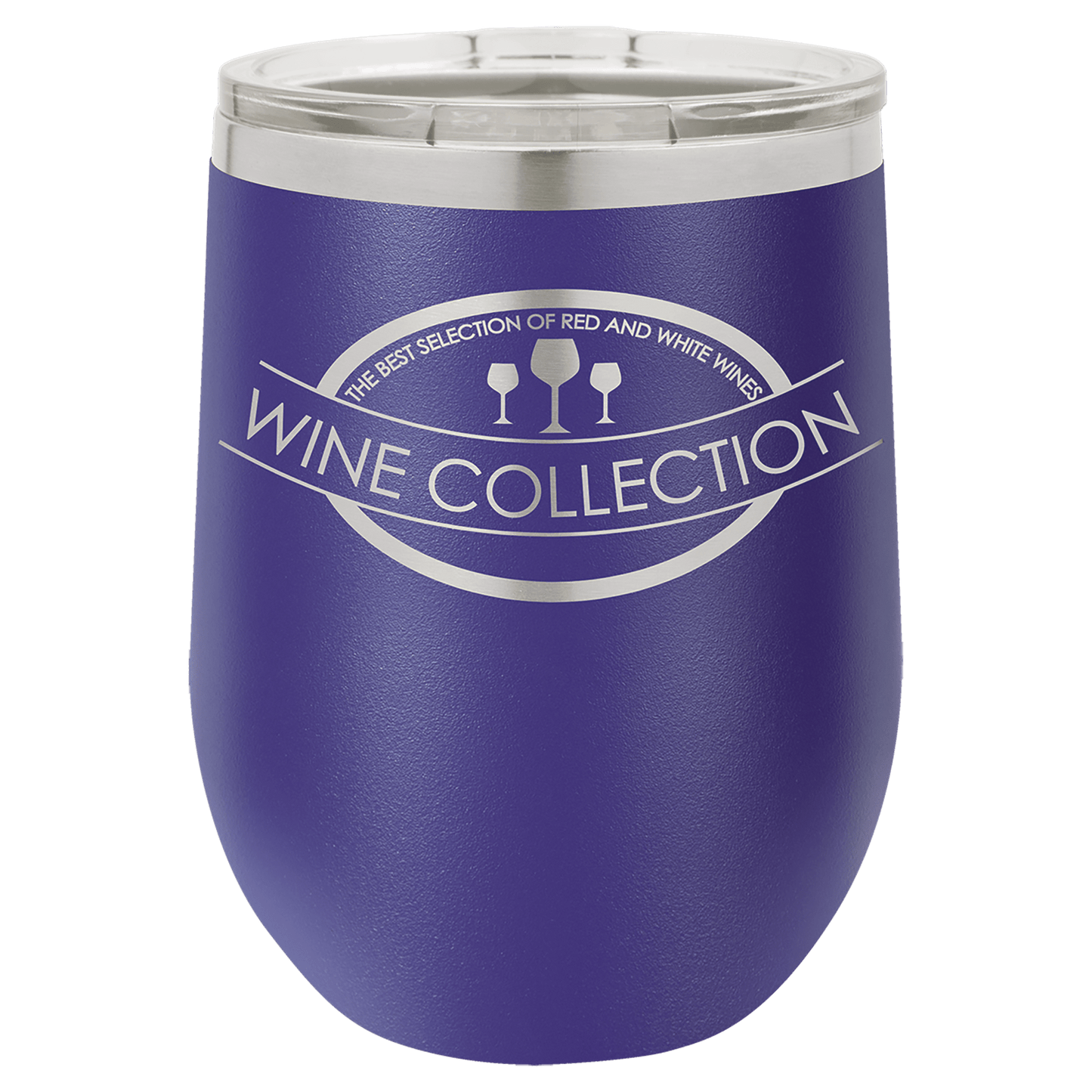 Purple 12 oz. Polar Camel Stemless Tumbler with Clear Lid