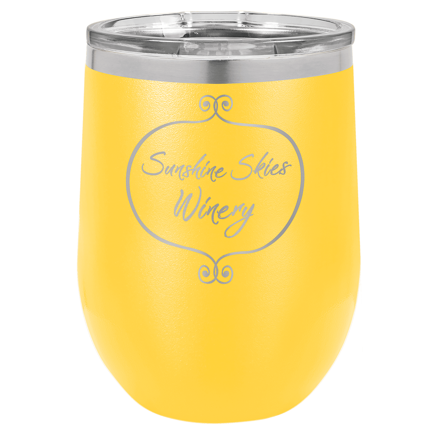 Yellow 12 oz. Polar Camel Stemless Tumbler with Clear Lid