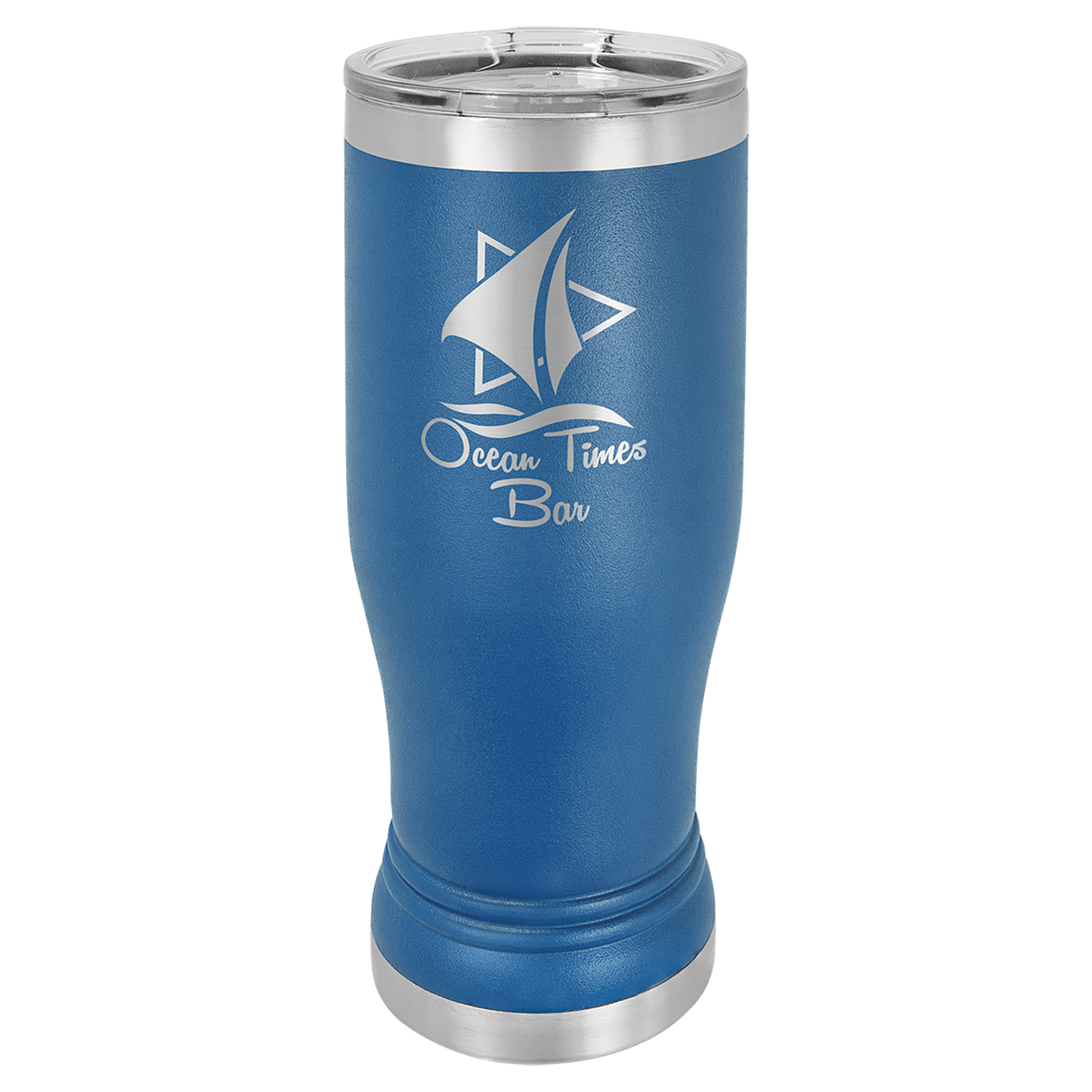 Royal Blue Polar Camel 14 oz. Pilsner with Clear Lid