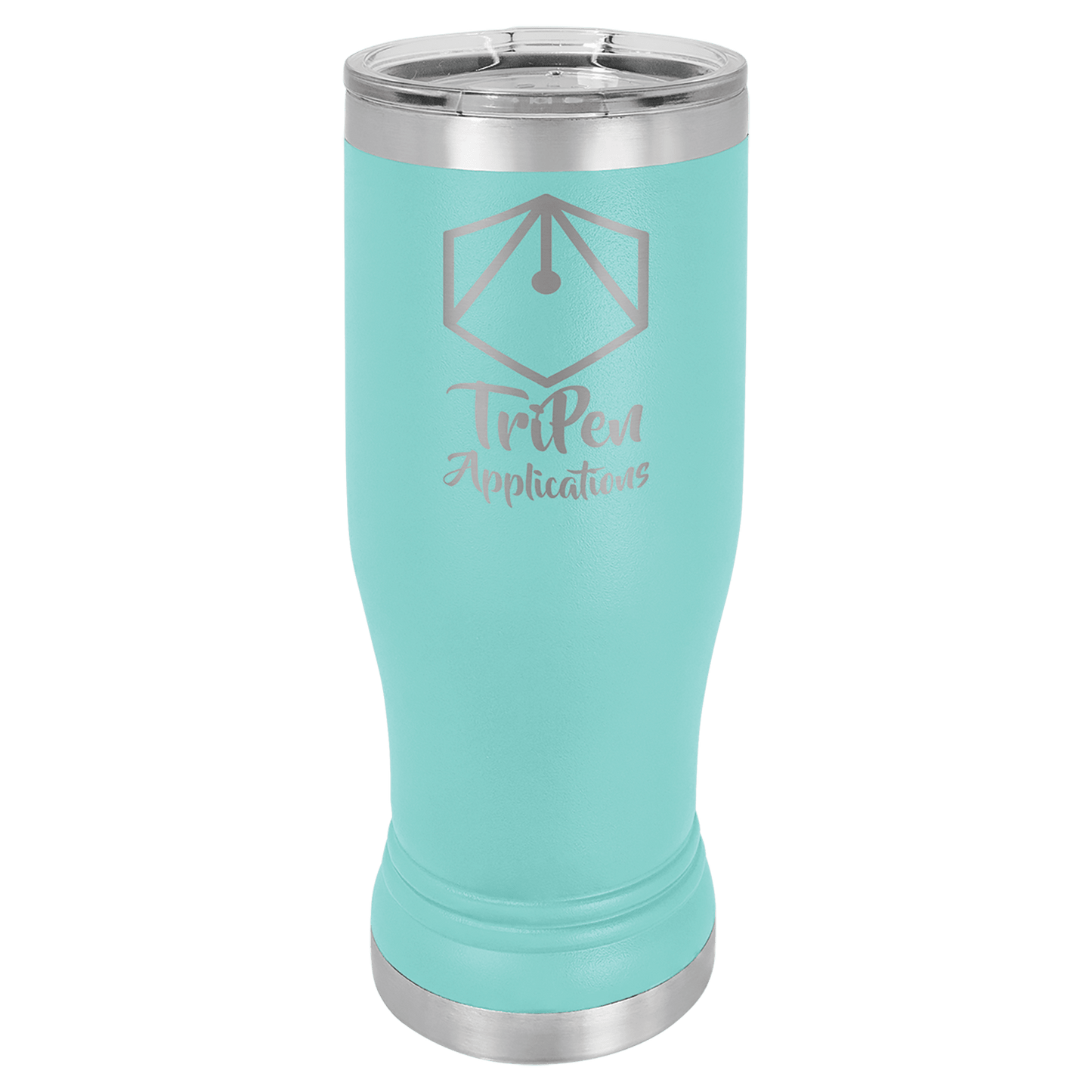 Teal Polar Camel 14 oz. Pilsner with Clear Lid
