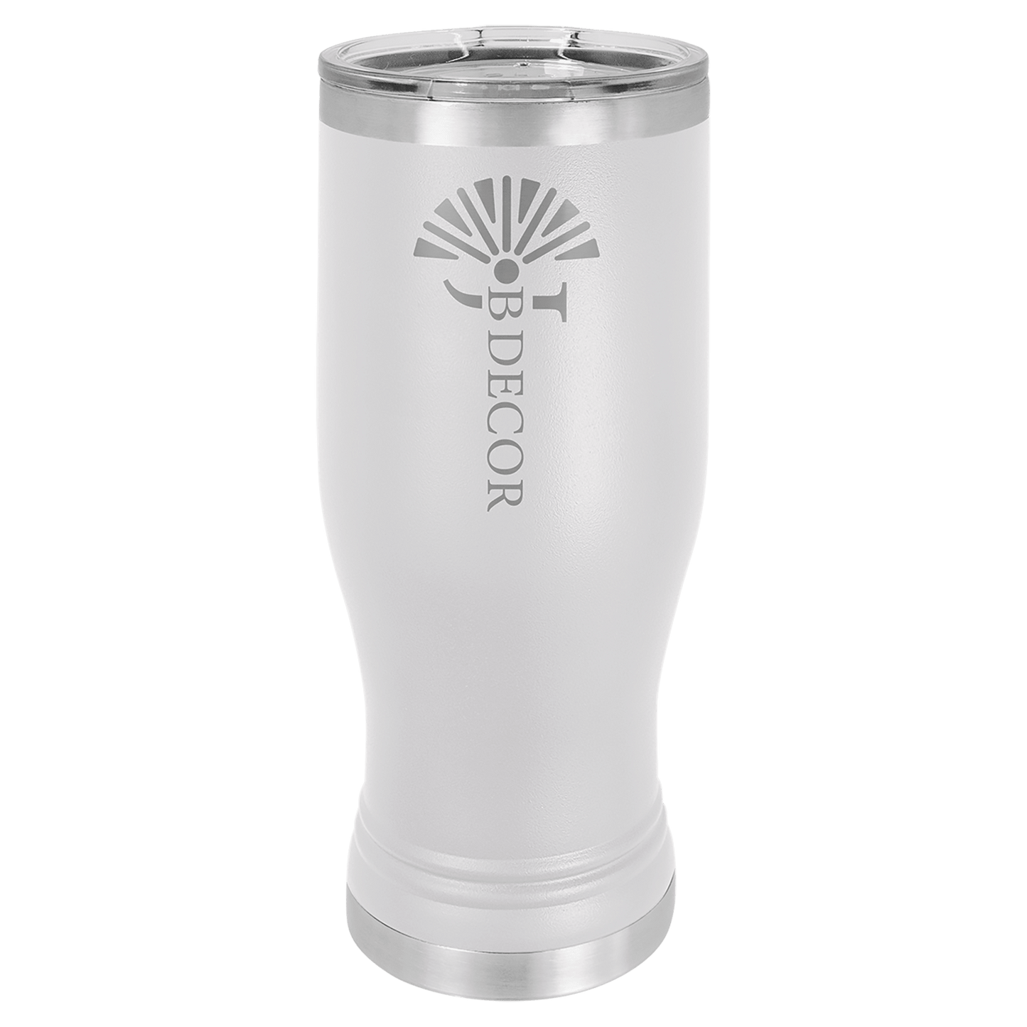 White Polar Camel 20 oz. Pilsner with Clear Lid