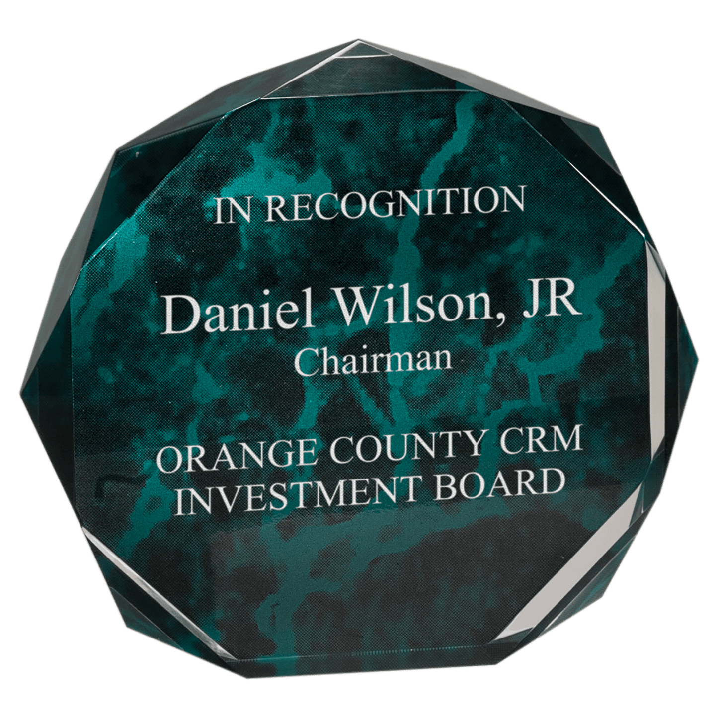 7" Green Marble Octagon Acrylic