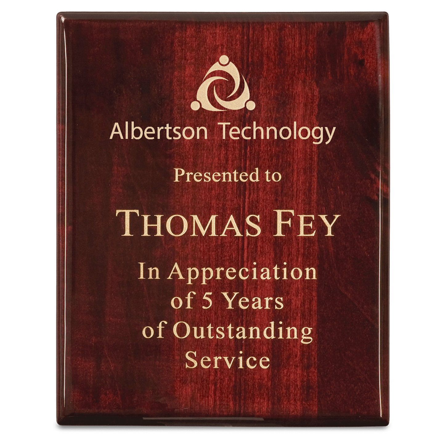 10 1/2" x 13" Premium Rosewood Piano Finish Plaque