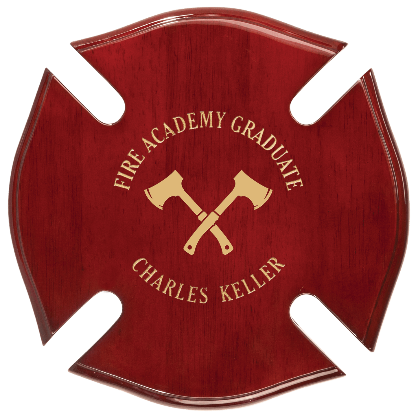 12" x 12" Rosewood Piano Finish Maltese Cross Plaque