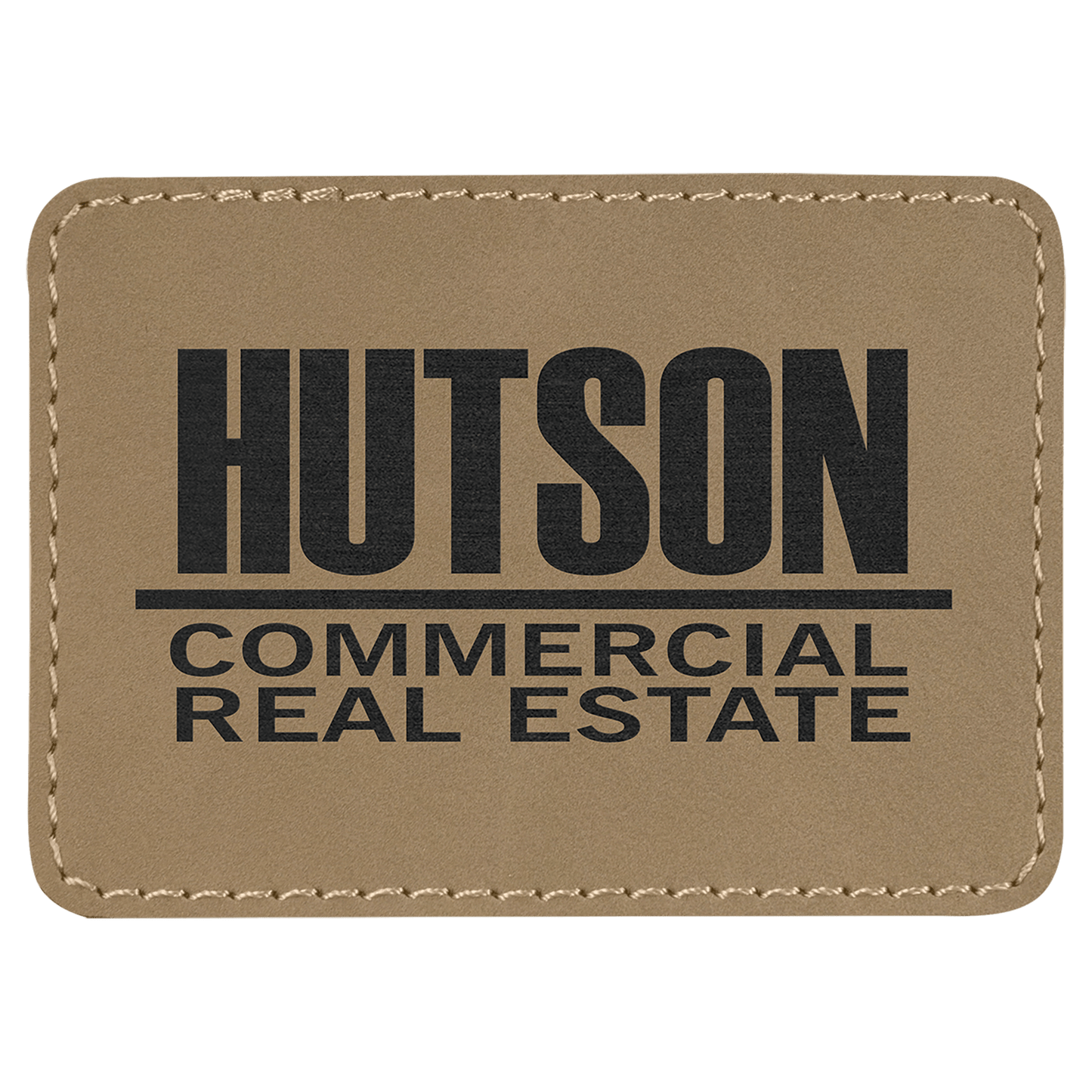 3 1/2" x 2 1/2" Light Brown Rectangle Leatherette Patch with Adhesive