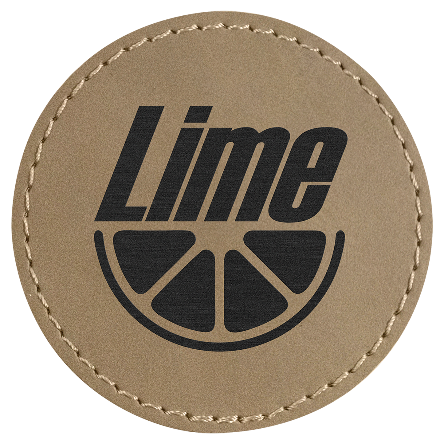 2 1/2" Light Brown Round Leatherette Patch with Adhesive