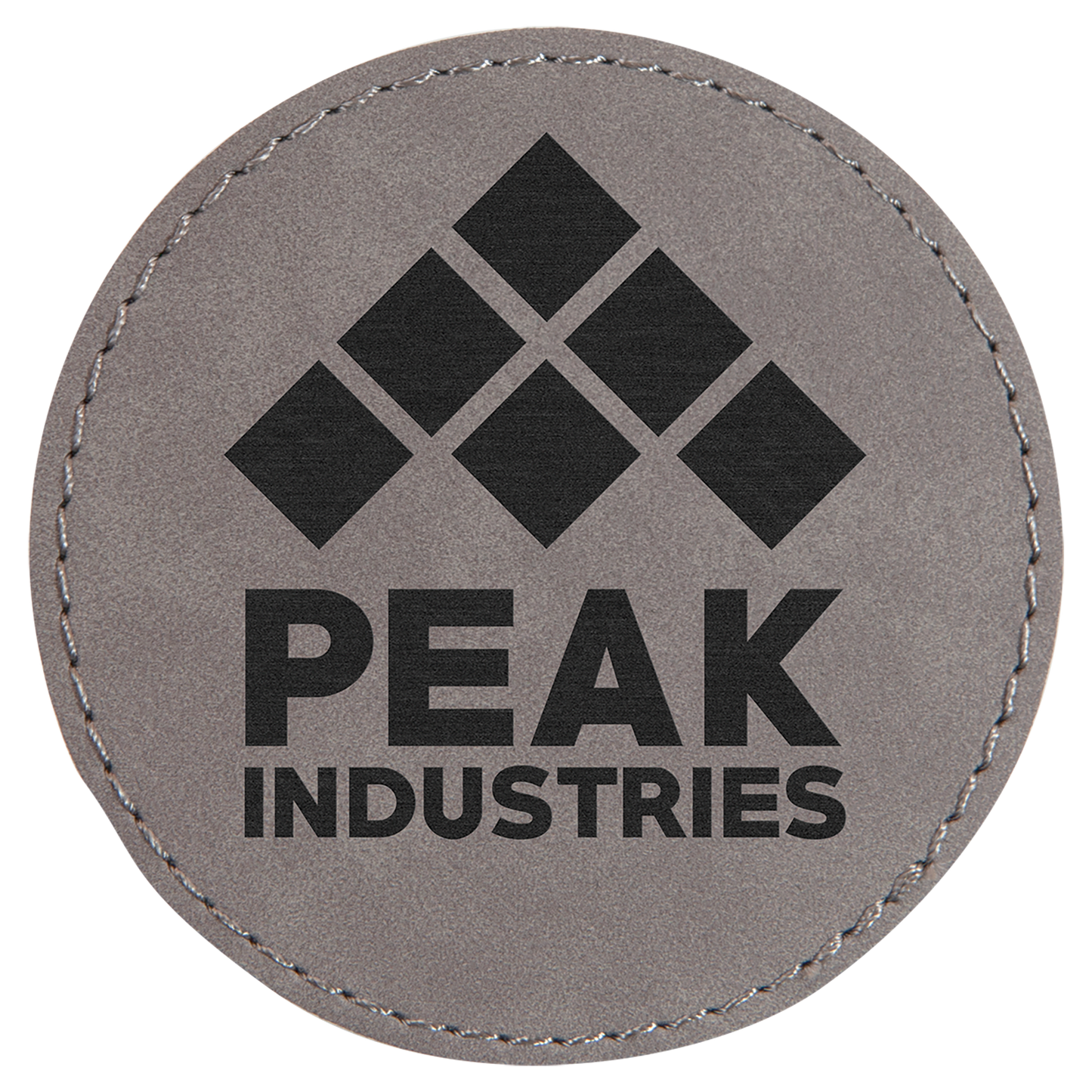 3" Gray Round Leatherette Patch with Adhesive