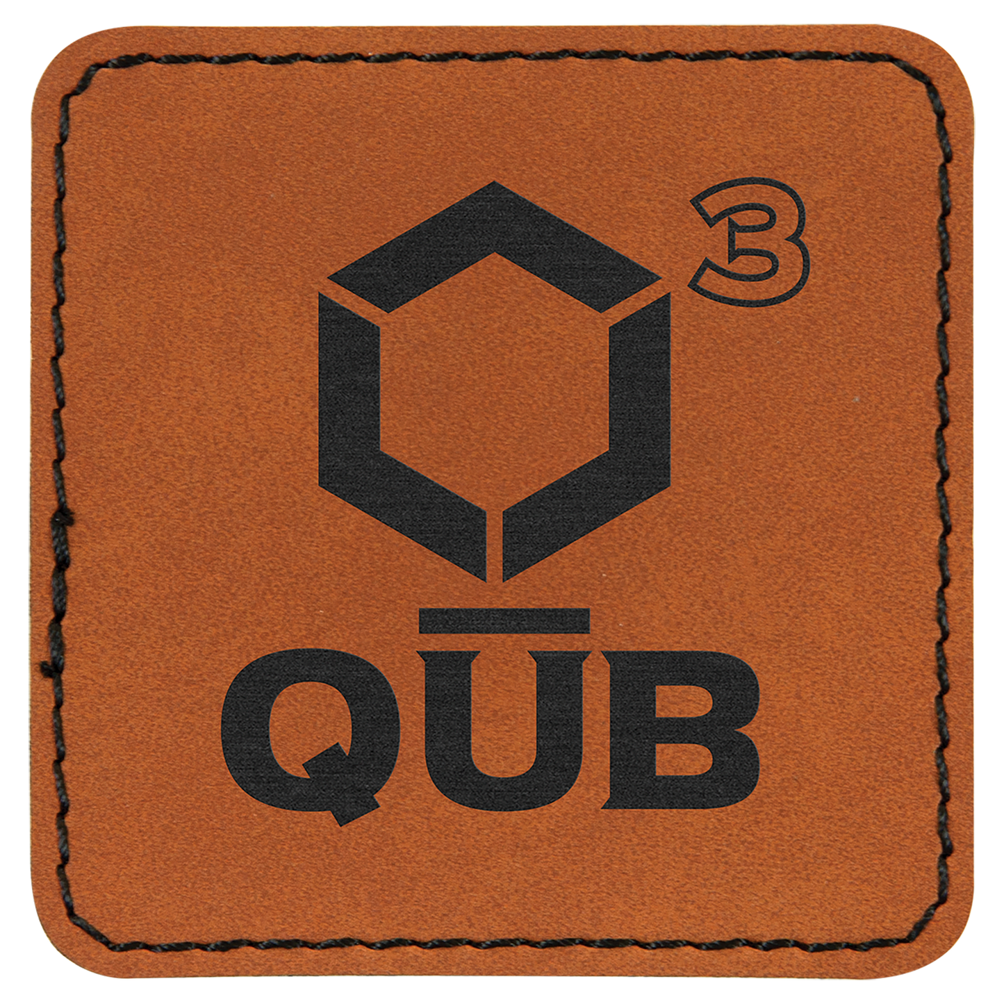 2 1/2" x 2 1/2" Rawhide Square Leatherette Patch with Adhesive