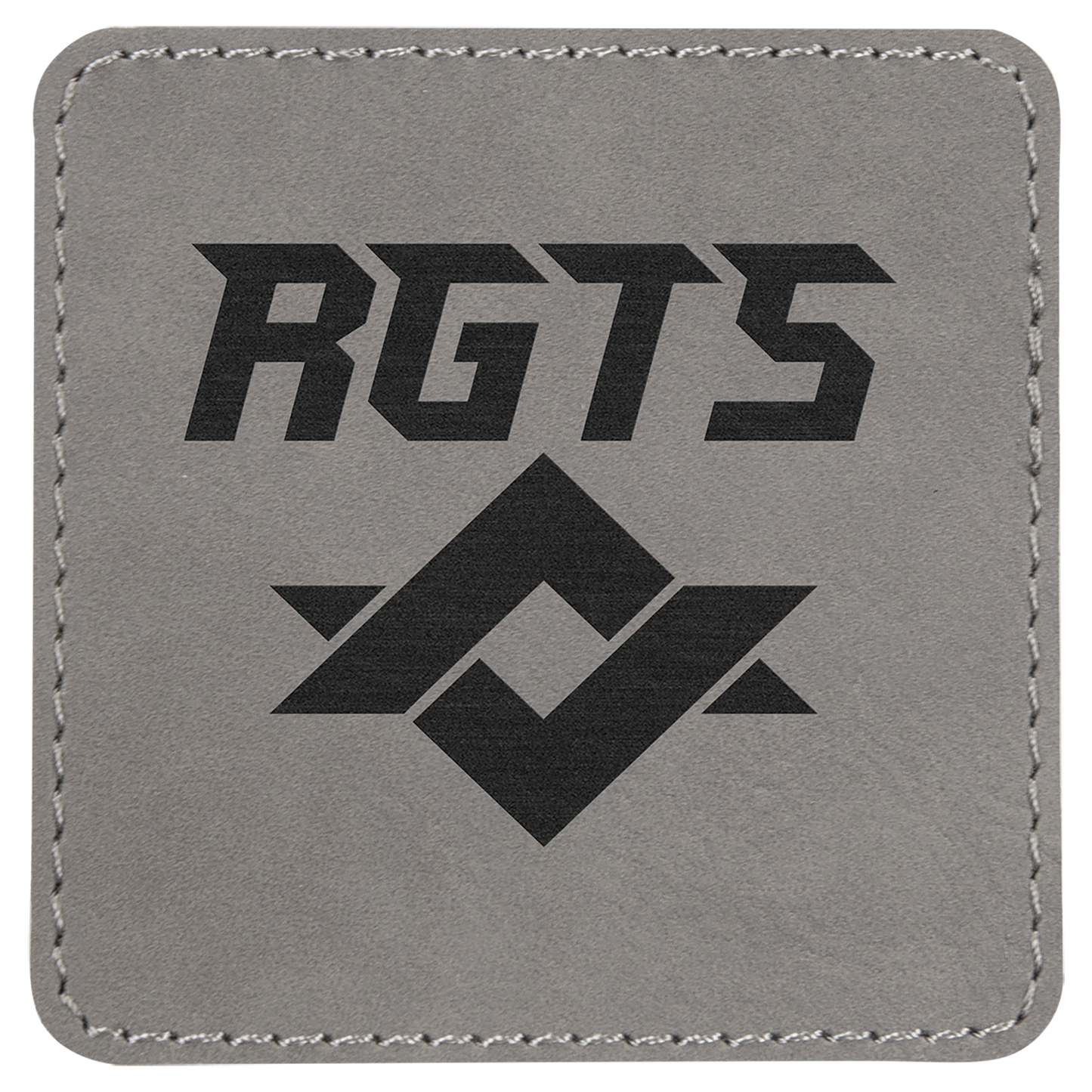 3" x 3" Gray Square Leatherette Patch with Adhesive