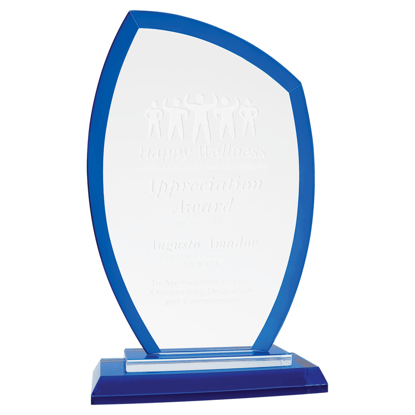 9" Peak Blue Diamond Glass