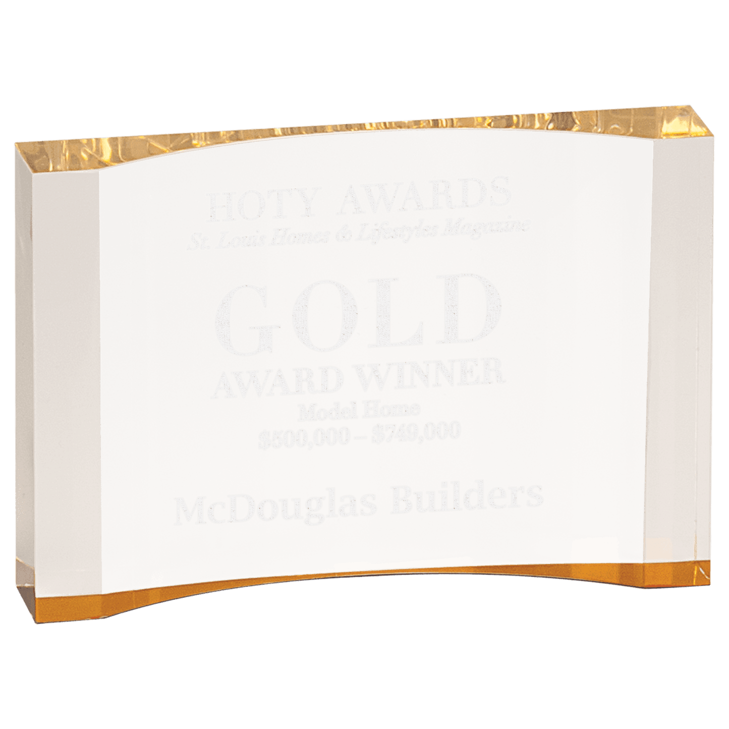 5" x 3 1/2" Gold Acrylic Crescent