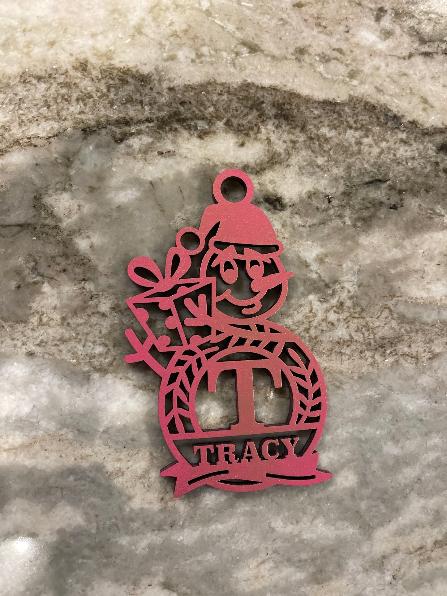 Snowman Monogram Ornament