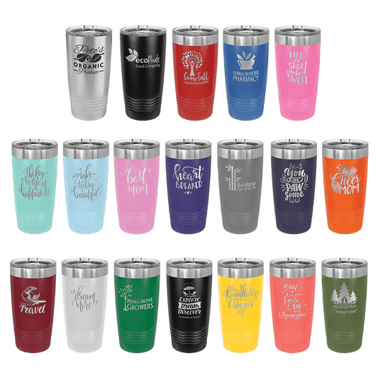 Custom Engraved 20oz Stainless Steel Tumbler with Lid – Personalized Insulated Drinkware for Hot or Cold Beverages