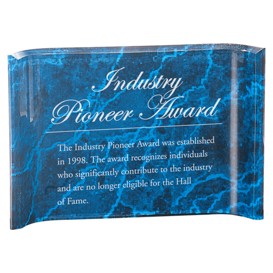 6" x 4" Blue Marble Acrylic Crescent