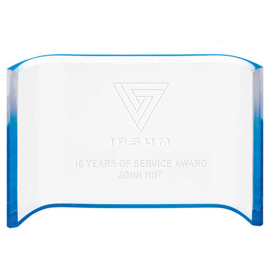 6" x 4" Blue Acrylic Crescent