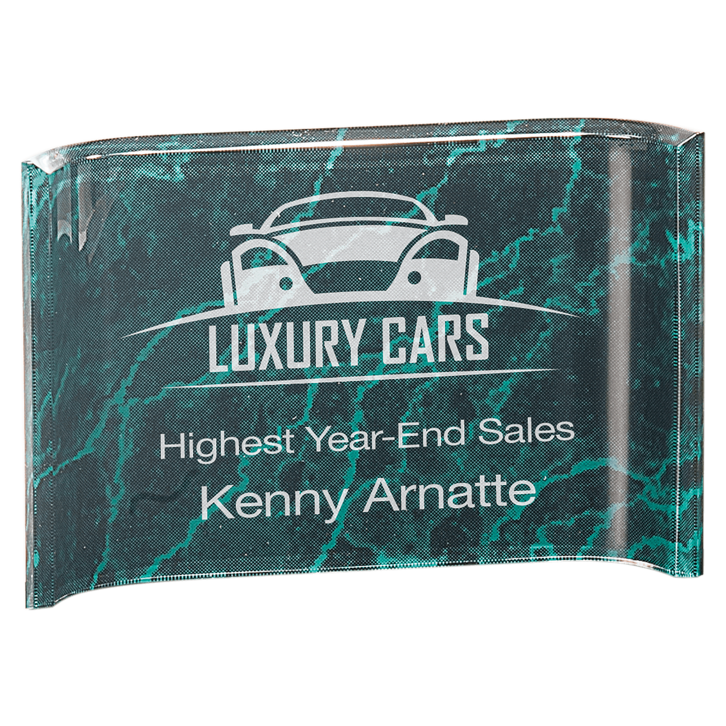 6" x 4" Green Marble Acrylic Crescent