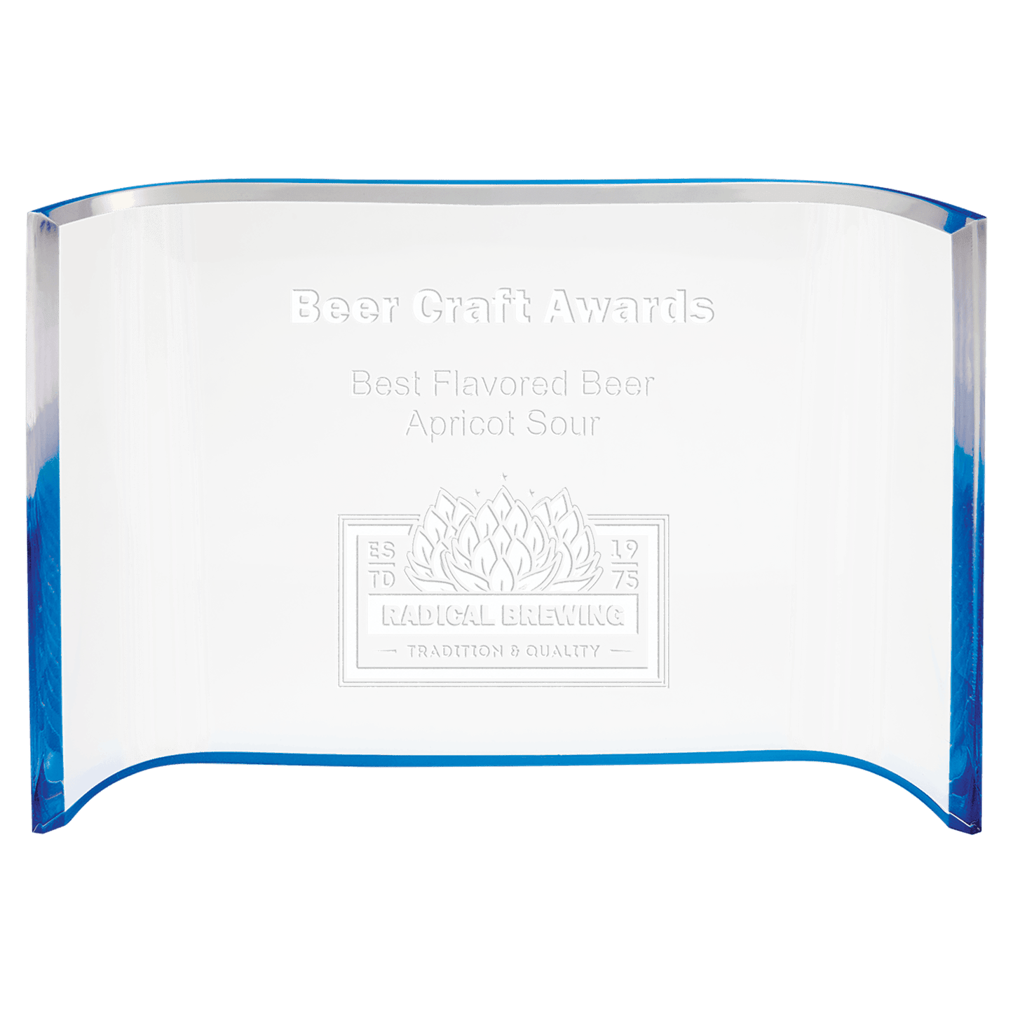 5" x 7" Blue Acrylic Crescent