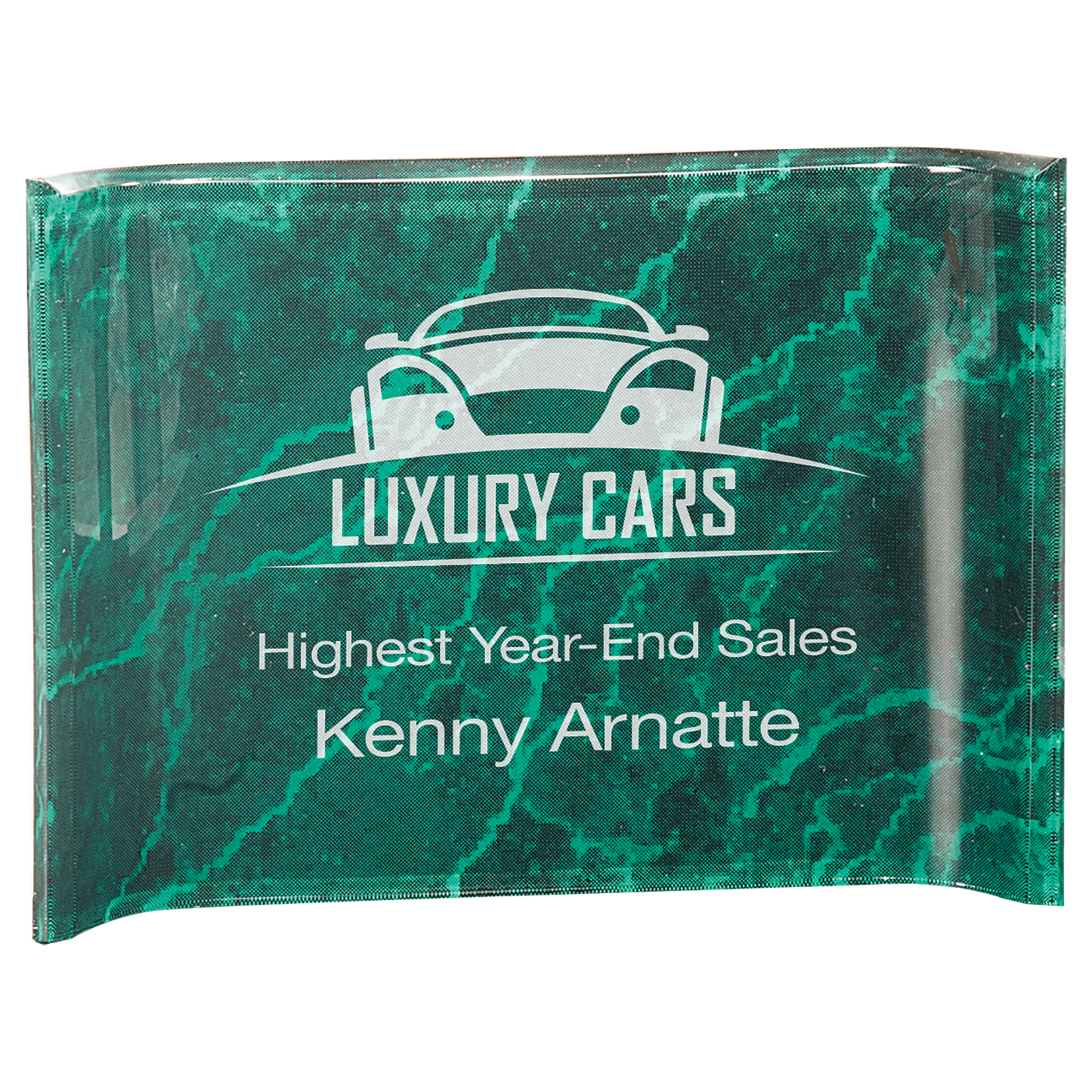 7" x 5" Green Marble Acrylic Crescent