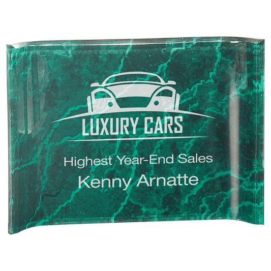 7" x 5" Green Marble Acrylic Crescent