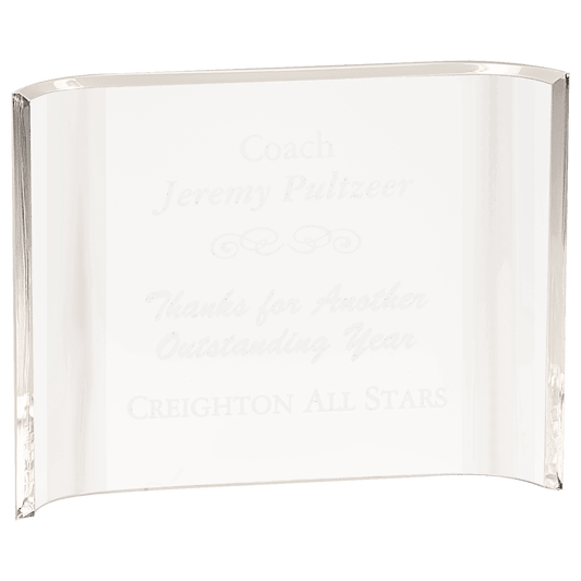 8" x 6" Clear Acrylic Crescent