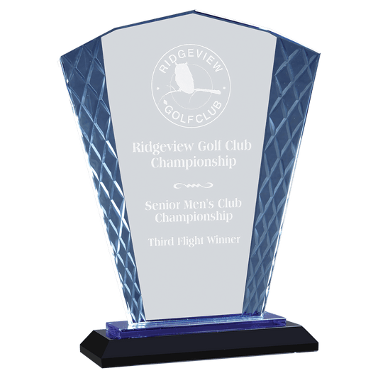 8" Fan Accent Glass on Blue & Black Base