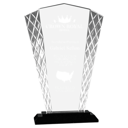 9 1/2" Fan Accent Glass on Black Base