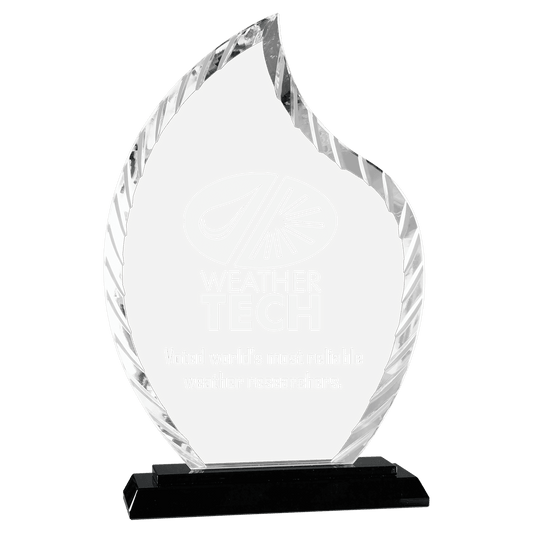 9 1/2" Flame Accent Glass on Black Base