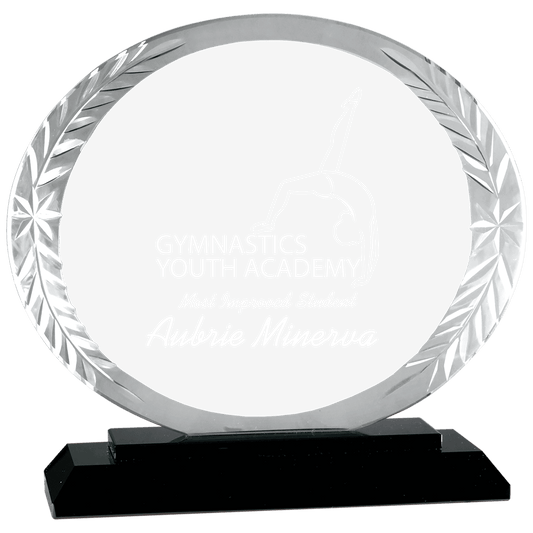 5 3/4" Oval Accent Glass on Black Base