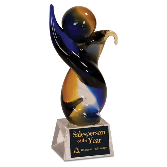 7 3/4" Twisted Body Art Glass