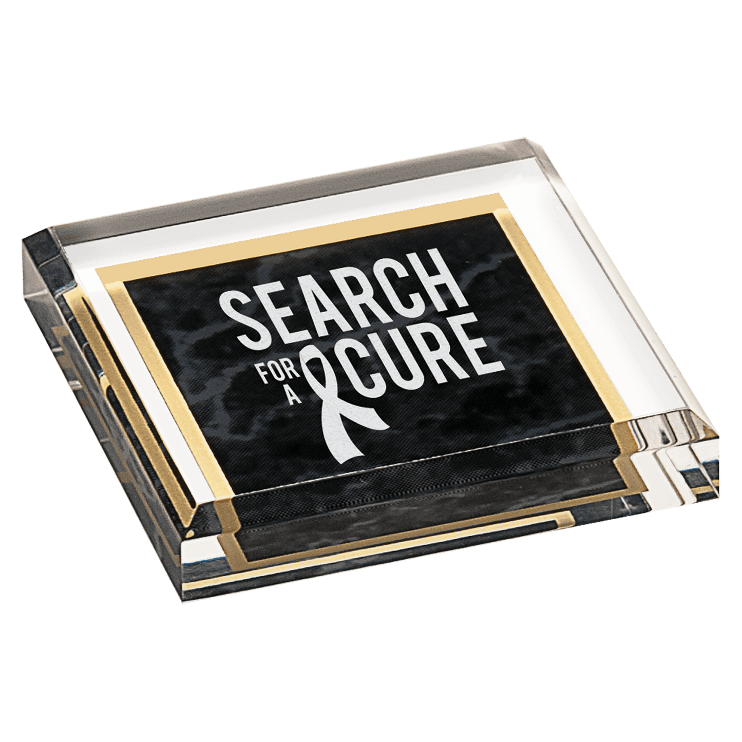 Black Marble Acrylic Paperweight