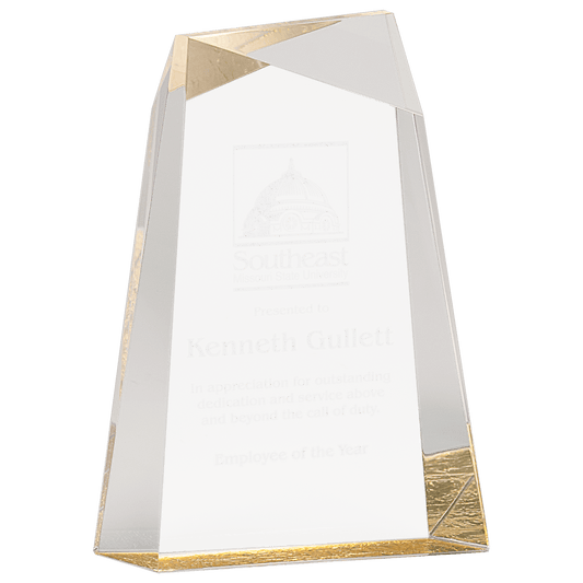 7" Gold Facet Wedge Acrylic