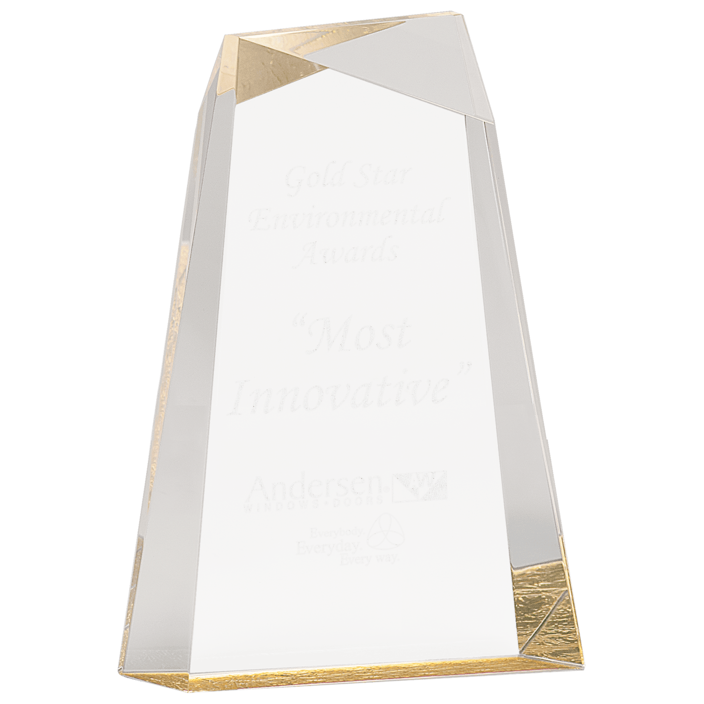 8" Gold Facet Wedge Acrylic