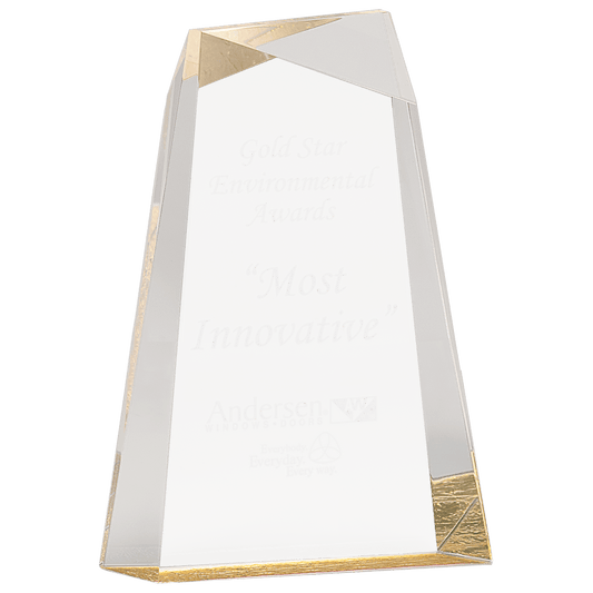 8" Gold Facet Wedge Acrylic