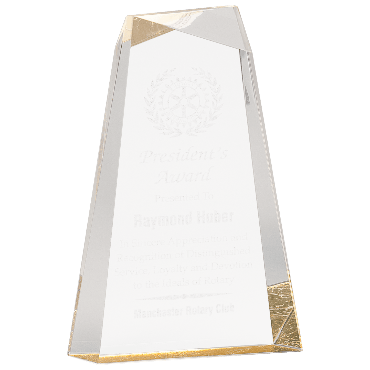 9"Gold Facet Wedge Acrylic