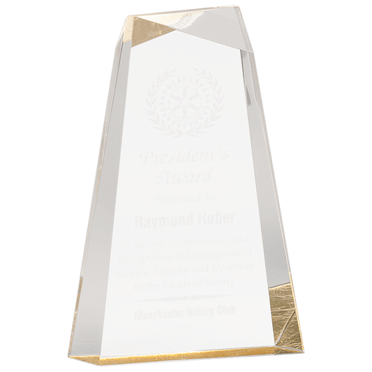 9"Gold Facet Wedge Acrylic