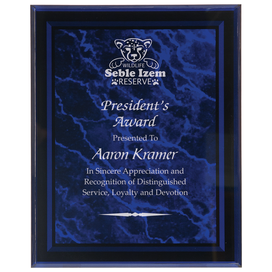 8" x 10" Purple Marble Border Acrylic Clear-Plaq