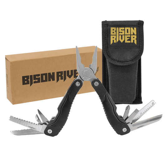Bison River Black Anodized Aluminum 13 Function Multi Tool with Nylon Sheath