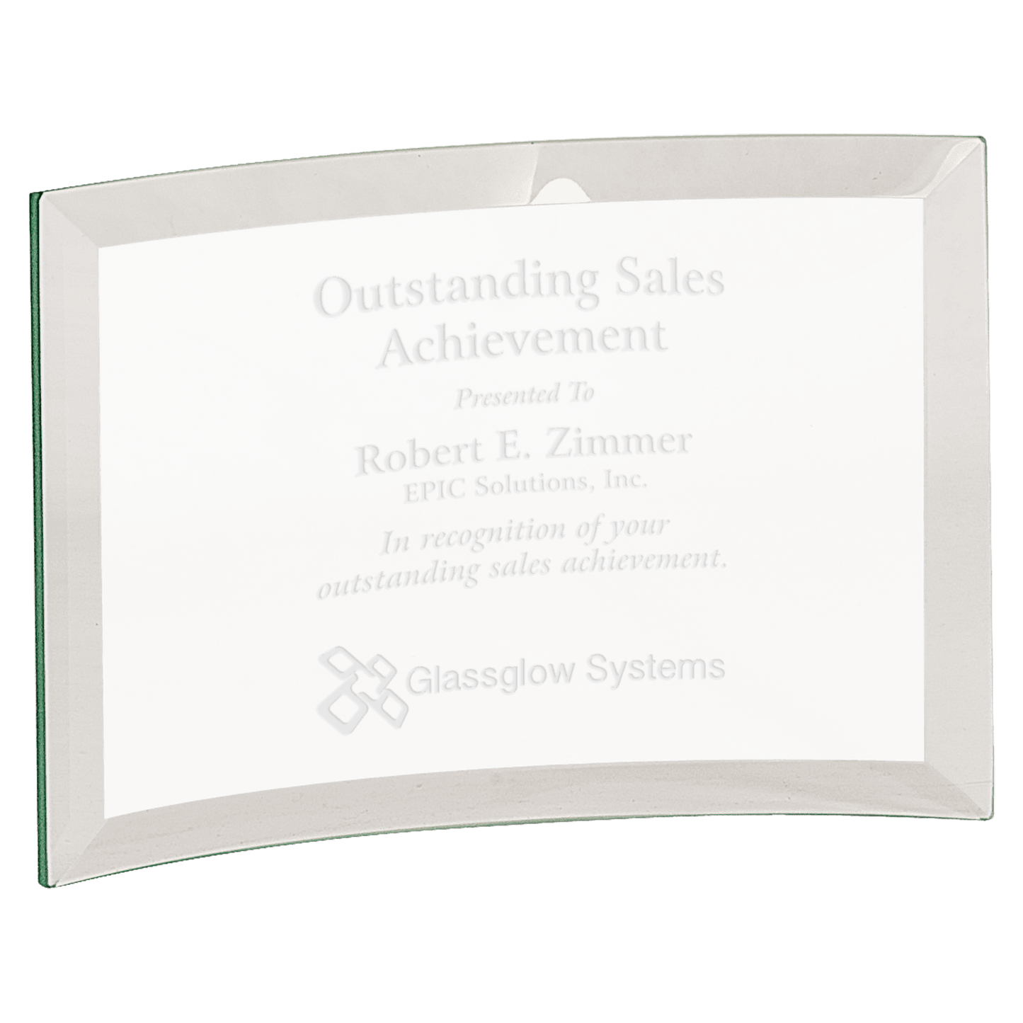 4" x 6" Bevel Glass Crescent