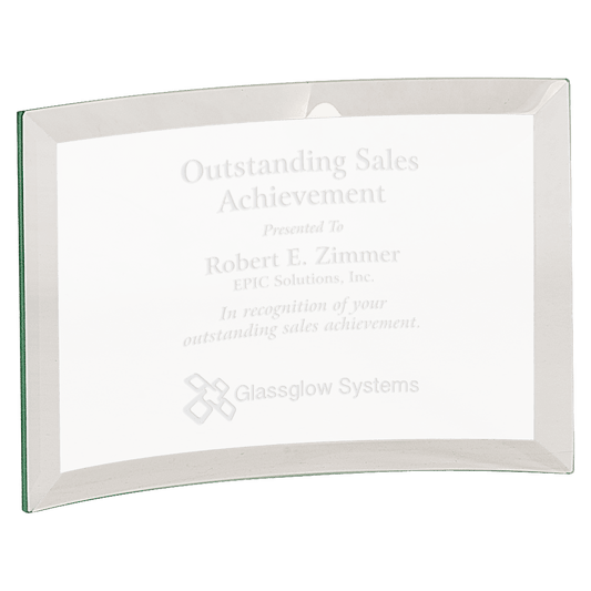 4" x 6" Bevel Glass Crescent