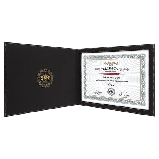 Black/Gold Leatherette Certificate Holders