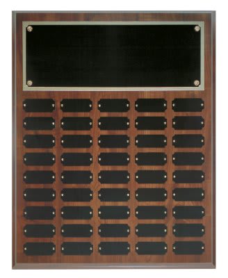 Cherry Finish Perpetual Plaque with 45 Plates